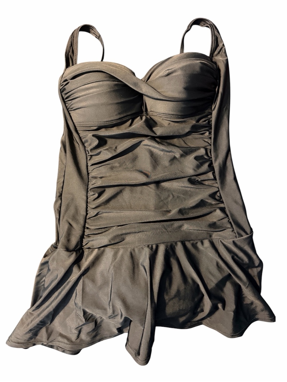 Venus Swimwear St. Tropez Swim Dress Black Sz 12 One piece Bathing Suit Tankini